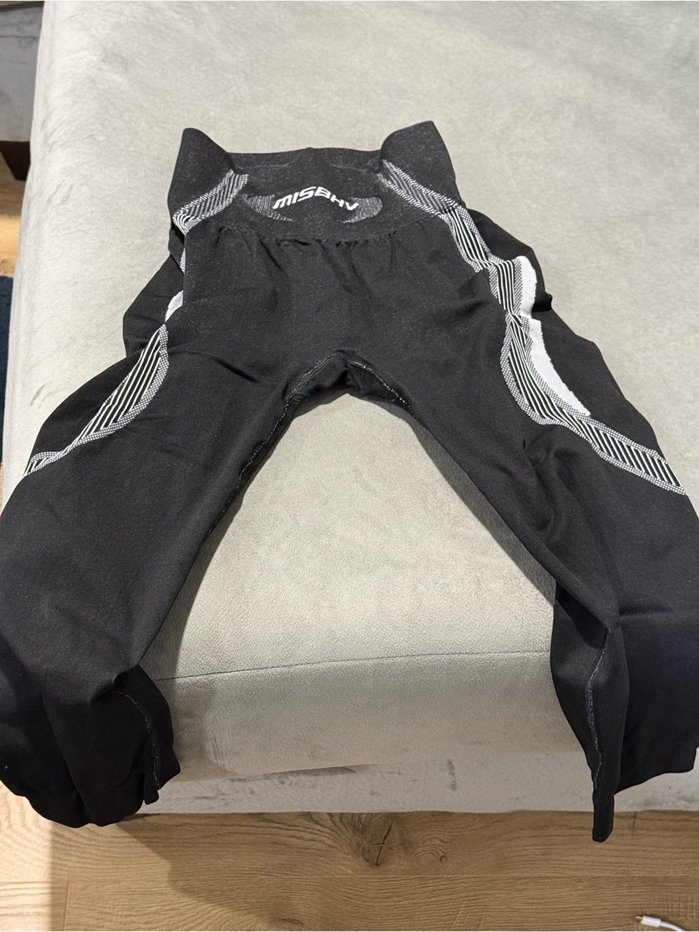 Black Athletic Capris with Reflective Accents